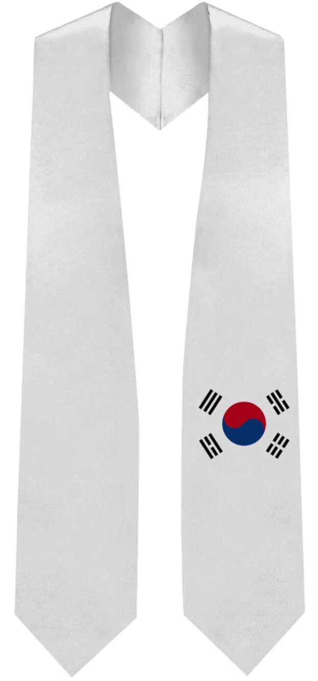 9598 Korea Flag Graduation Stole - Fits All Body Types - Korean Study
